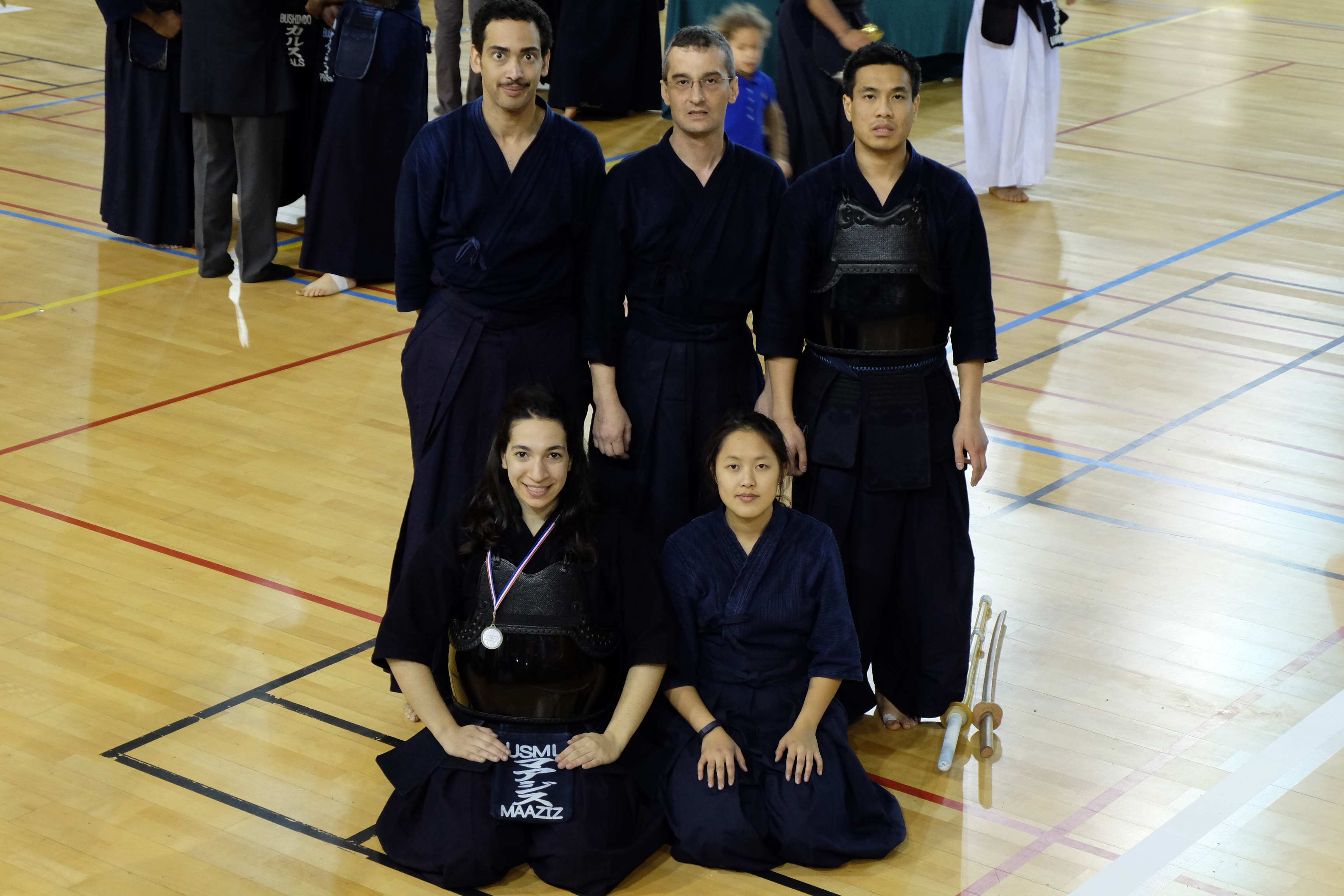 Jérome, Hervé, Viriyak, Lyna et Emilie après la compétition