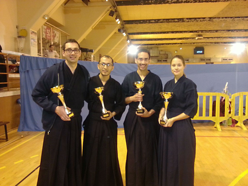 Olivier, Adil, Jérome et Loeiz vainqueurs de la coupe de Kata